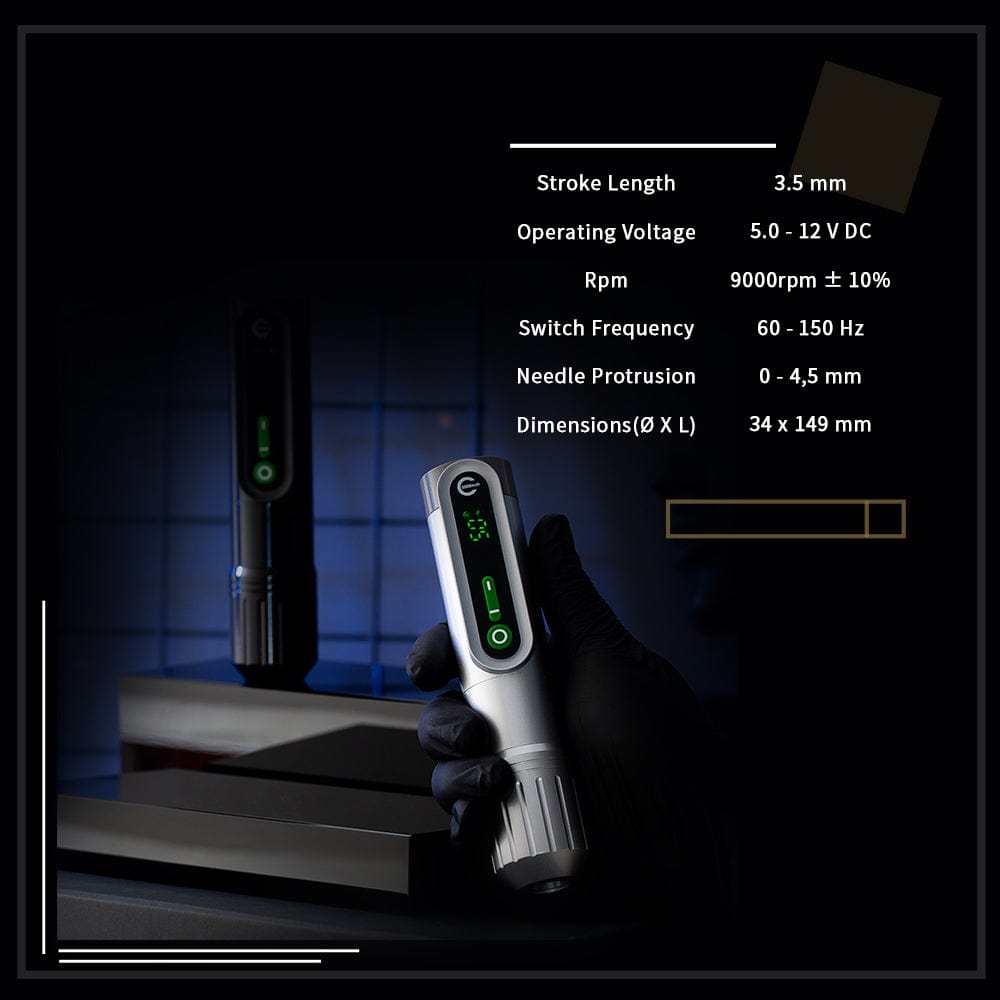 EZ P2 EPIC Wireless Battery Tattoo Pen Machine - EZ TATTOO SUPPLY