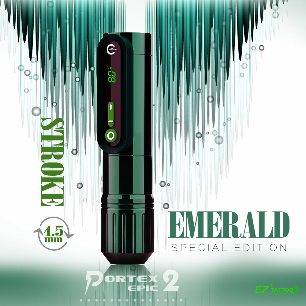 EZ P2 EPIC Wireless Battery Tattoo Pen Machine Green - EZ TATTOO SUPPLY