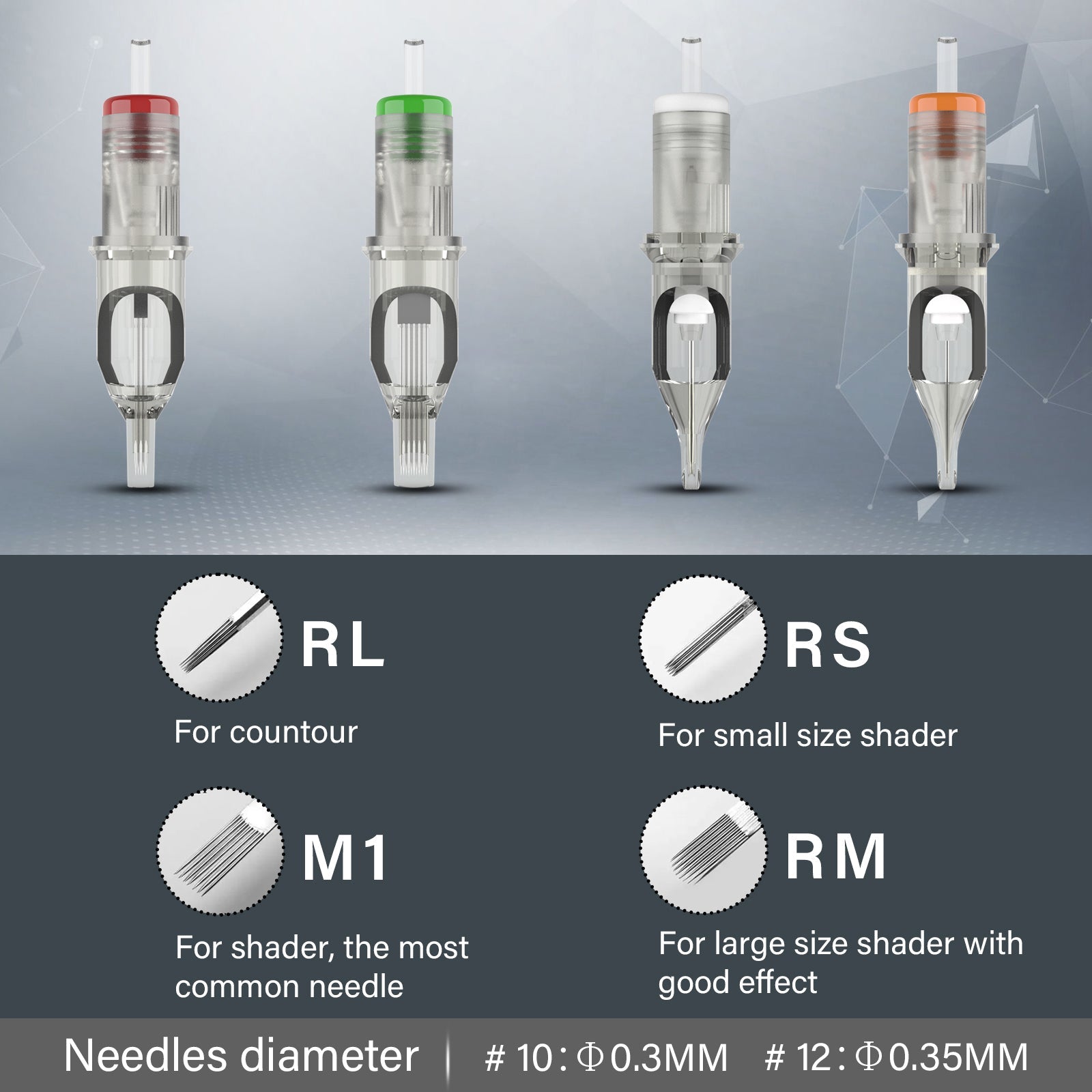 EZ tattoo  Revolution cartridge needles Curved Magnum - EZ TATTOO SUPPLY